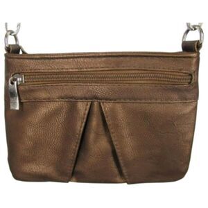 NEW Copper Brown Vegan Faux Leather Crossbody Bag Purse Pleated Small